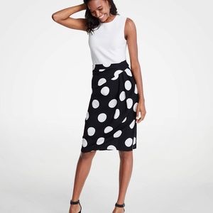Ann Taylor Polka Dot Wrap Pencil Skirt NWT